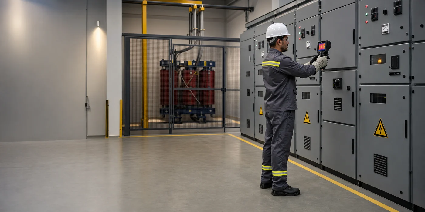 Manutenção preventiva em cabine primária